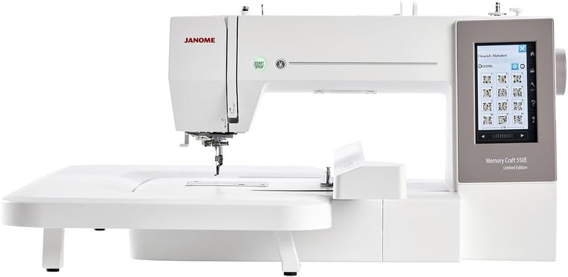 Janome MC 550E LIMITED EDITION Stickmaschine mit 4 Stickrahmen, 360 x 200 mm Stickfläche inklusive A