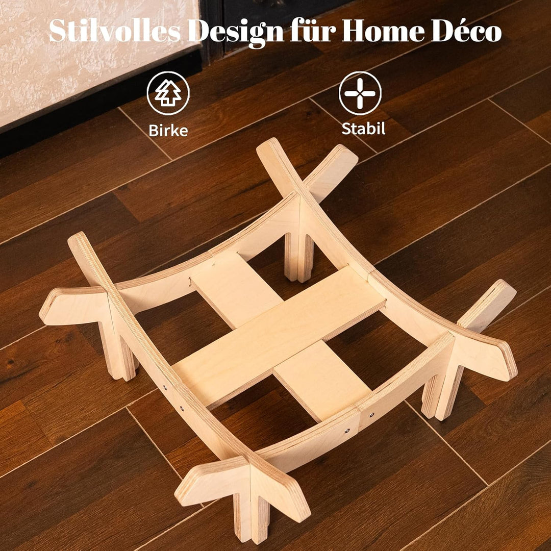 CheerPals Erhöhtes Katzenbett Blumenform, 55cm L&W Grosses Katzensofa, Stilvoll Katzenstuhl mit Hoch