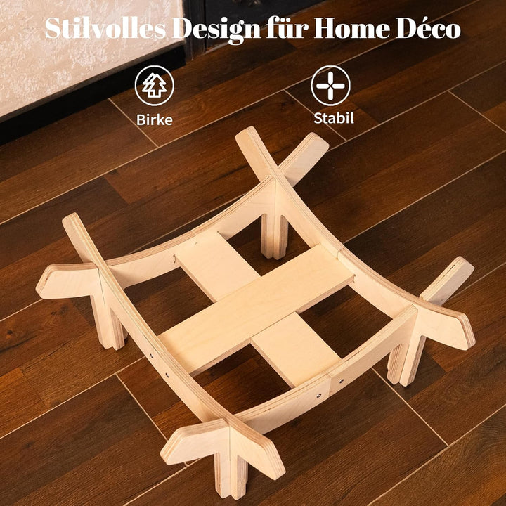 CheerPals Erhöhtes Katzenbett Blumenform, 55cm L&W Grosses Katzensofa, Stilvoll Katzenstuhl mit Hoch
