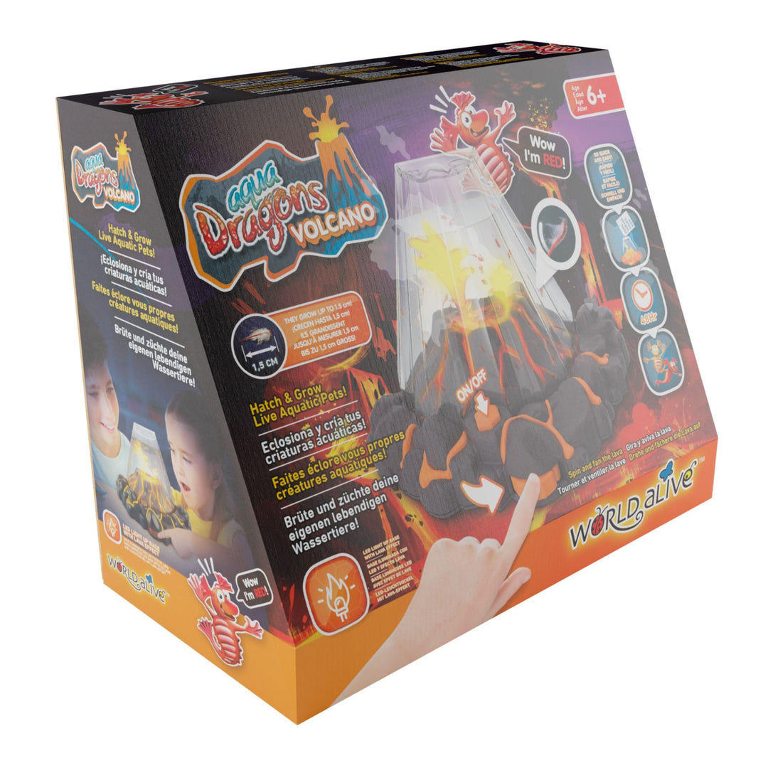 Aqua Dragon Volcanic Tank, rote LED-Lichtbasis, STEM-Lernspielzeug-Set, Eier für Wassertiere ausbrüt