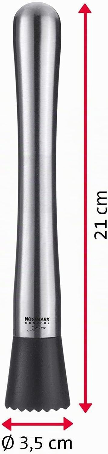 Westmark Caipirinha-Stössel, Monopol Edition, Länge: 21 cm, Rostfreier Edelstahl/Kunststoff, Sol, Si
