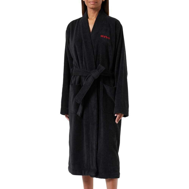 HUGO Damen Terry Dressing Gown L Black1, L Black1