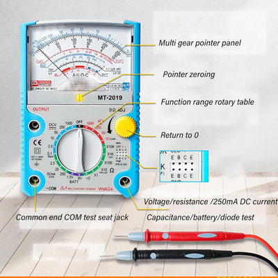 Analoges Multimeter, Voltmeter, Amperemeter, Zeiger-Multimeter-Tester, Analoges Voltmeter, Spannungs