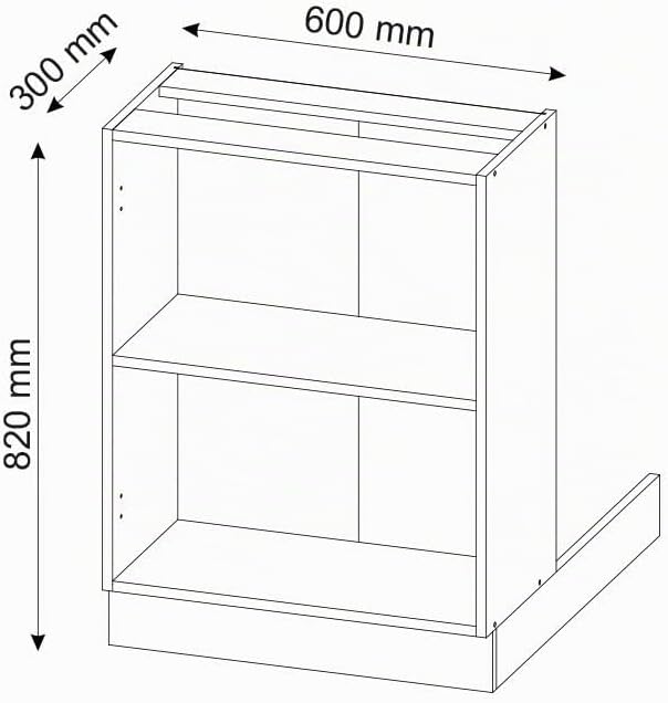 Vicco Kücheninsel Fame-Line, Weiss/Weiss, 60 cm ohne Arbeitsplatte Weiss Regalinselunterschrank 60 c