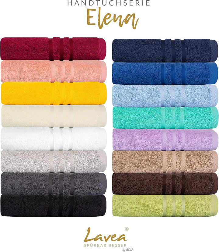 Lavea® Saunatuch 80x200 cm – Hochwertiges, Saugstarkes Saunatuch aus 100% Baumwolle, Frottierserie E