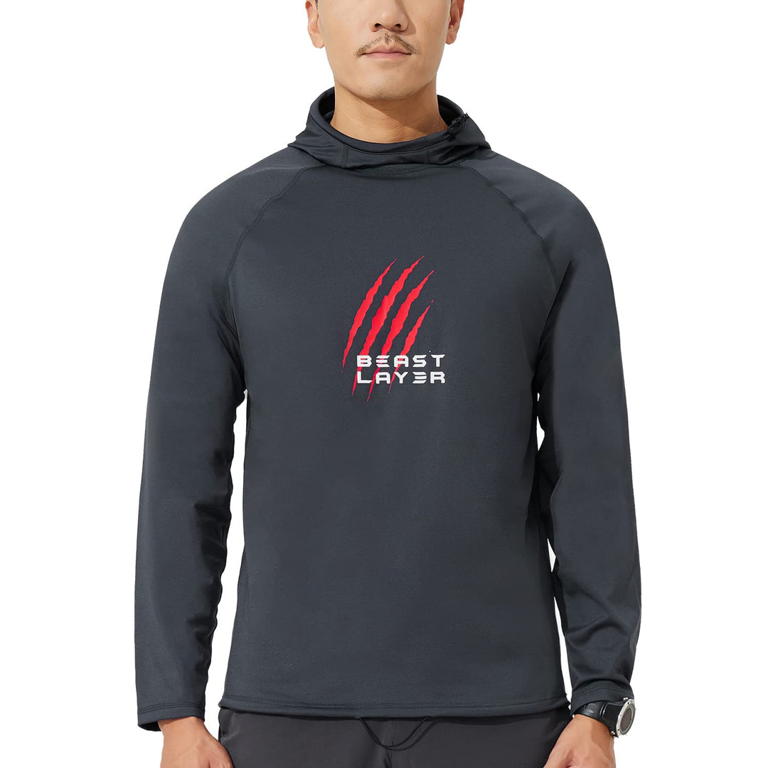 HUGE SPORTS Winter Hoodie Herren Kapuzenpullover mit Fleece Innenseite für Wintersport S Dunkelgrau,