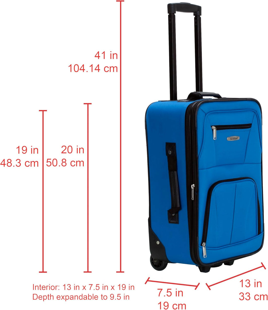 Rockland Fashion Softside Gepäck-Set, aufrecht stehend, Blau, 2-Piece Set (14/19), Fashion Softside