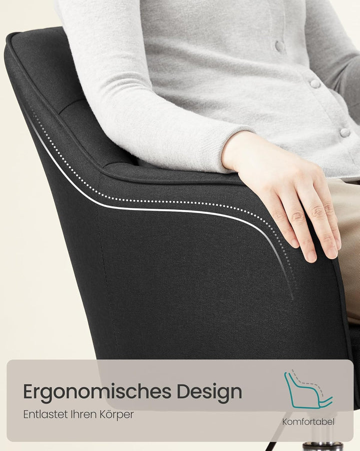 SONGMICS Homeoffice Stuhl, Drehstuhl, Schreibtischstuhl, höhenverstellbar, bis 110 kg belastbar, atm