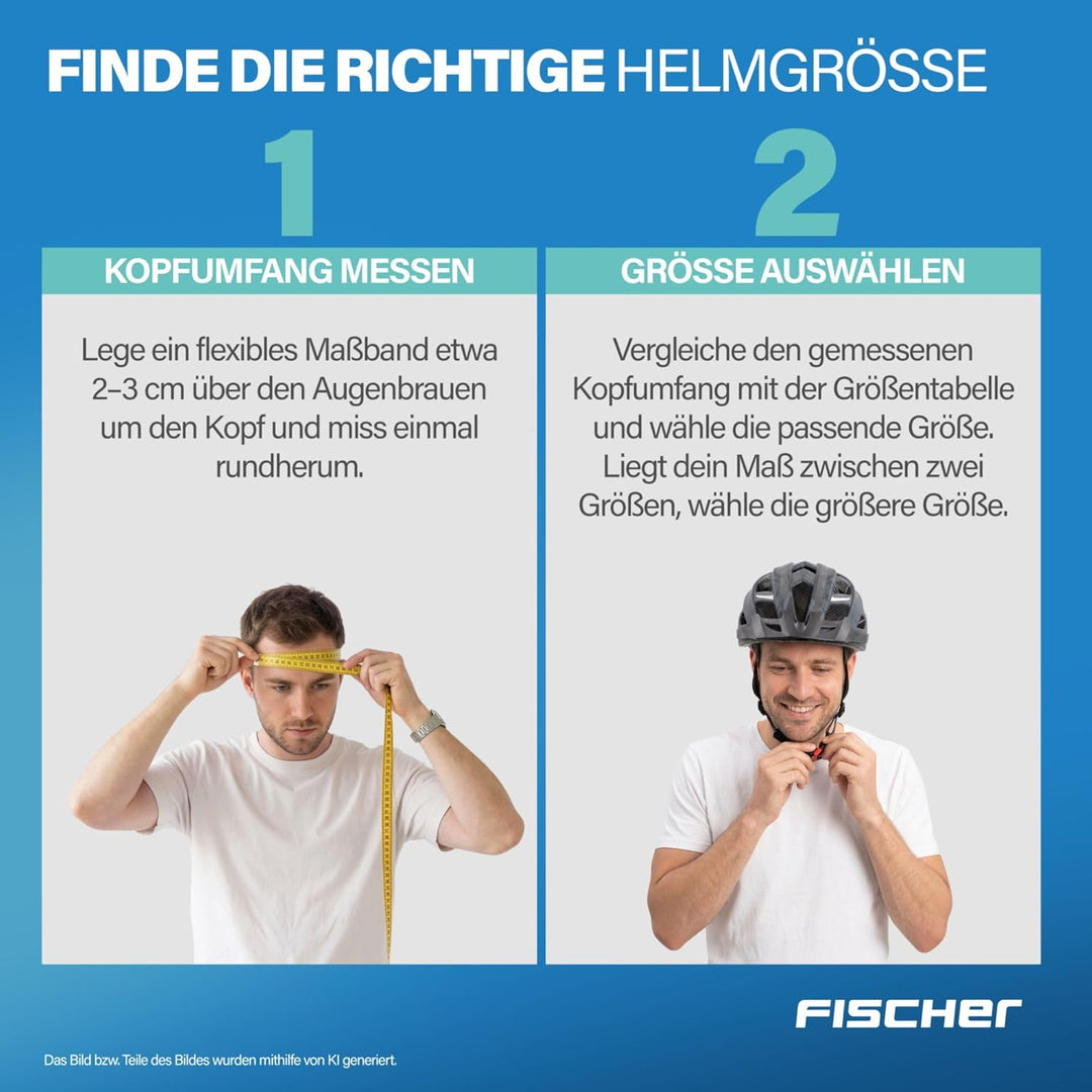 Fischer Erwachsene Fahrradhelm, Radhelm, Cityhelm Urban Plus, S/M oder L/XL, mit integriertem LED-Rü