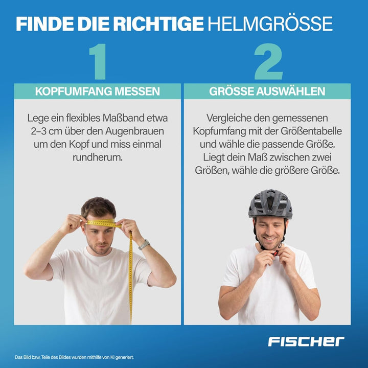 Fischer Erwachsene Fahrradhelm, Radhelm, Cityhelm Urban Plus, S/M oder L/XL, mit integriertem LED-Rü