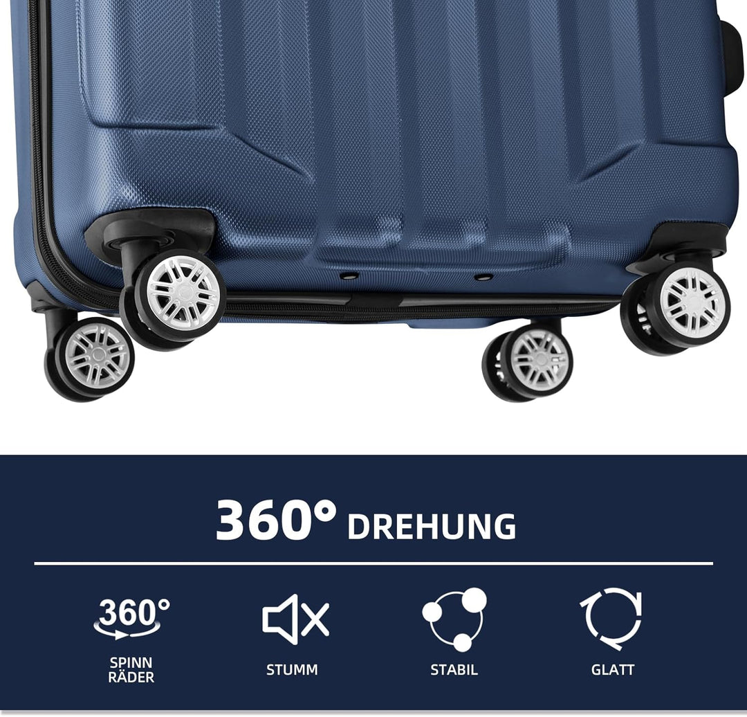 BEIBYE TSA-Schloss 2080 Zwillingsrollen 3 TLG. Reisekofferset Koffer Kofferset Trolley Trolleys Hart