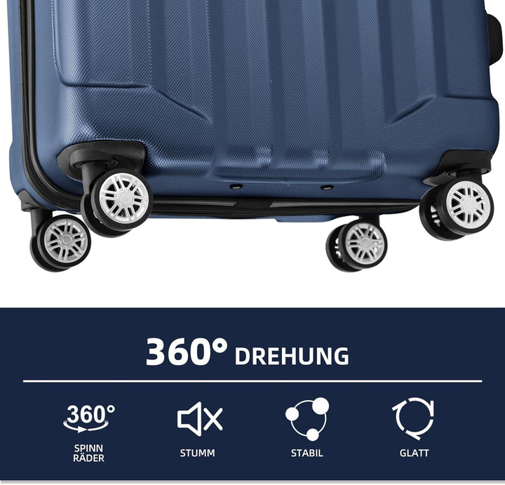 BEIBYE TSA-Schloss 2080 Zwillingsrollen 3 TLG. Reisekofferset Koffer Kofferset Trolley Trolleys Hart