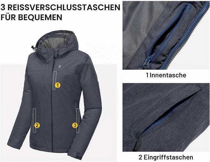 Little Donkey Andy Damen wasserdichte Regenjacke Leichte atmungsaktivem Regenjacke für Outdoor-Windb