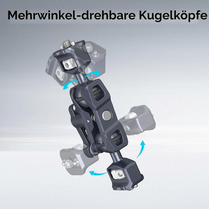 SMALLRIG Dual Ball Heads Magic Arm mit 1/4"-20 Schrauben, max. Belastung 6 kg, nur 88 g, aus Alumini