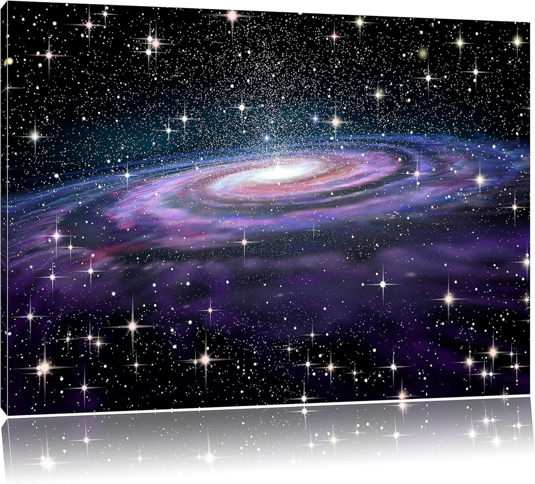 Spiralgalaxie im Weltall, Format: 100x70 auf Leinwand, XXL riesige Bilder fertig gerahmt mit Keilrah