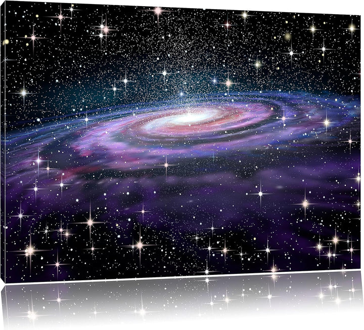 Spiralgalaxie im Weltall, Format: 100x70 auf Leinwand, XXL riesige Bilder fertig gerahmt mit Keilrah