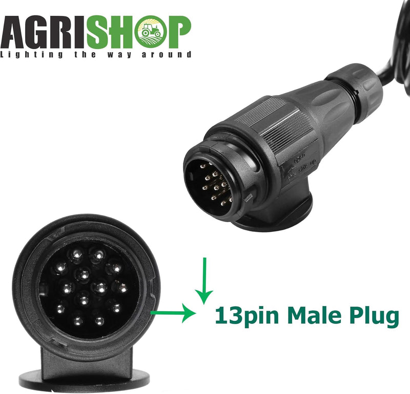 AgriShop Anhänger Verlängerungskabel Adapter13-Polig Auf 13 Polig,2.8M Spiralkabel Anhänger 13 polig