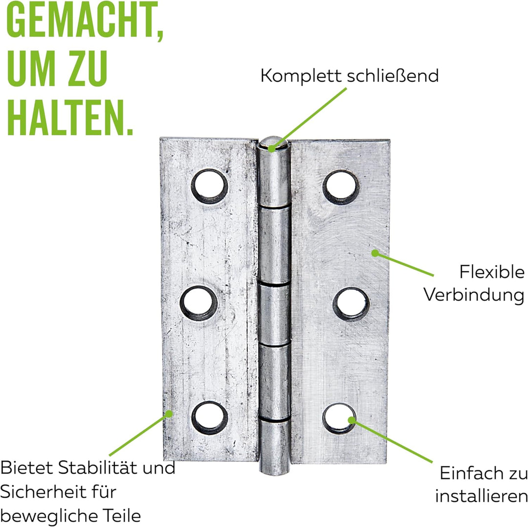 Alberts 851989 Scharnier | halbbreit | Edelstahl | 63 x 43 mm | 20er Set 63 x 43 mm (20 Stk.), 63 x