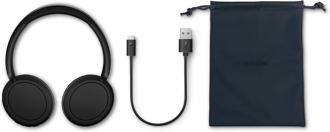Philips TAH5219BK Leichter ohraufliegender kabelloser Bluetooth-Kopfhörer mit passiver Geräuschisoli