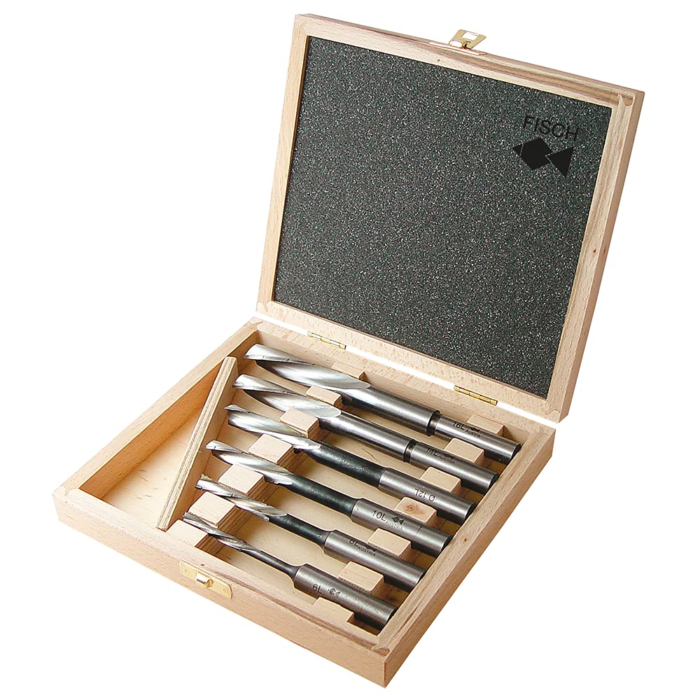 Langlochbohrer Set 6-tlg. - gedrehte Ausführung - linkslaufend Ø 6-16 mm, Schaft 13 mm in einer Holz