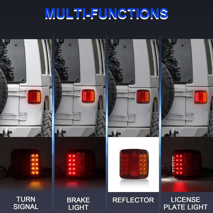 AOHEWEI Magnetische LED Anhänger Rückleuchten Set 12V Verkabelt Bremsleuchte für LKW Anhängerbeleuch