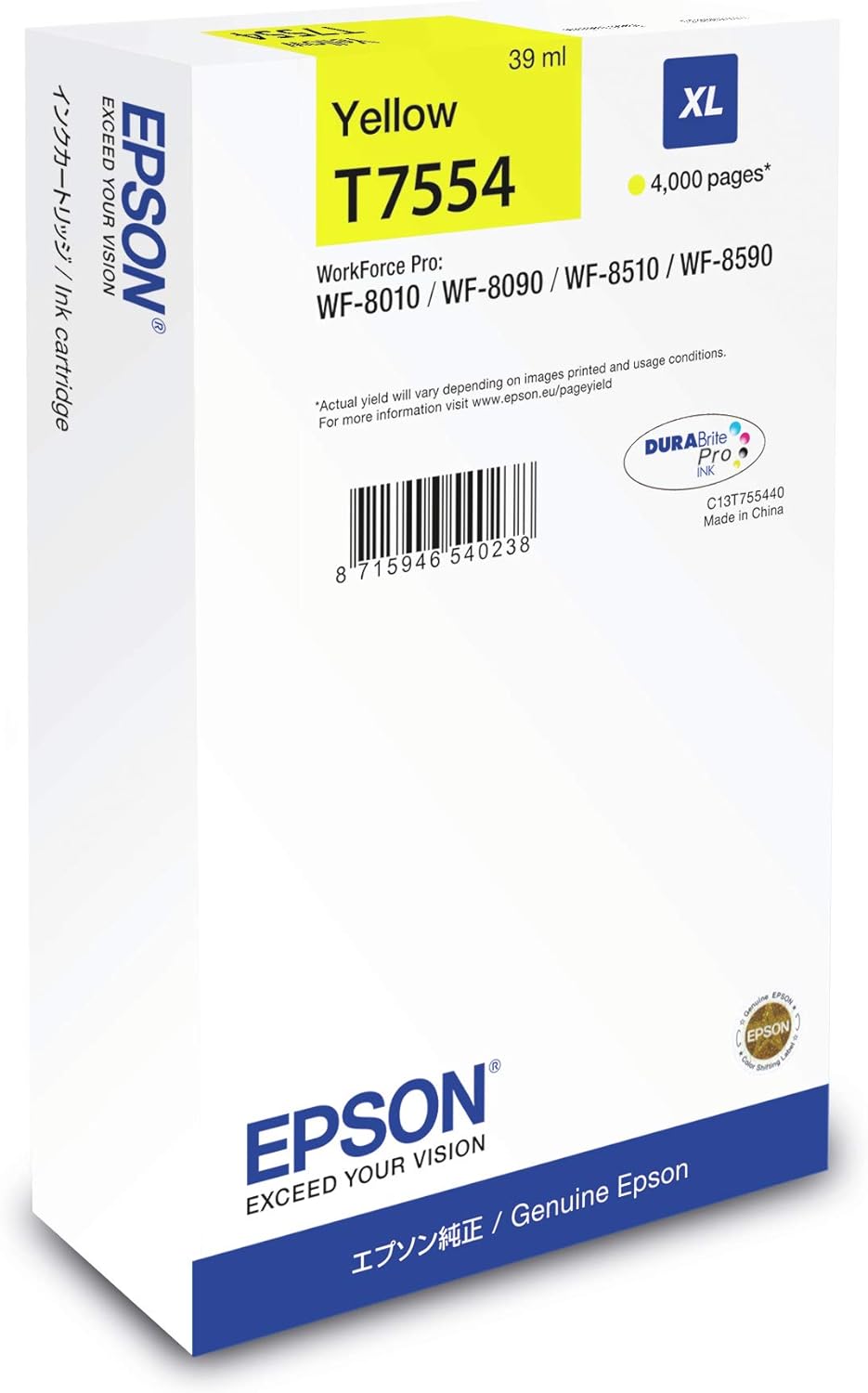EPSON 235H250 WF-8xxx Series Ink Cartridge XL Yellow