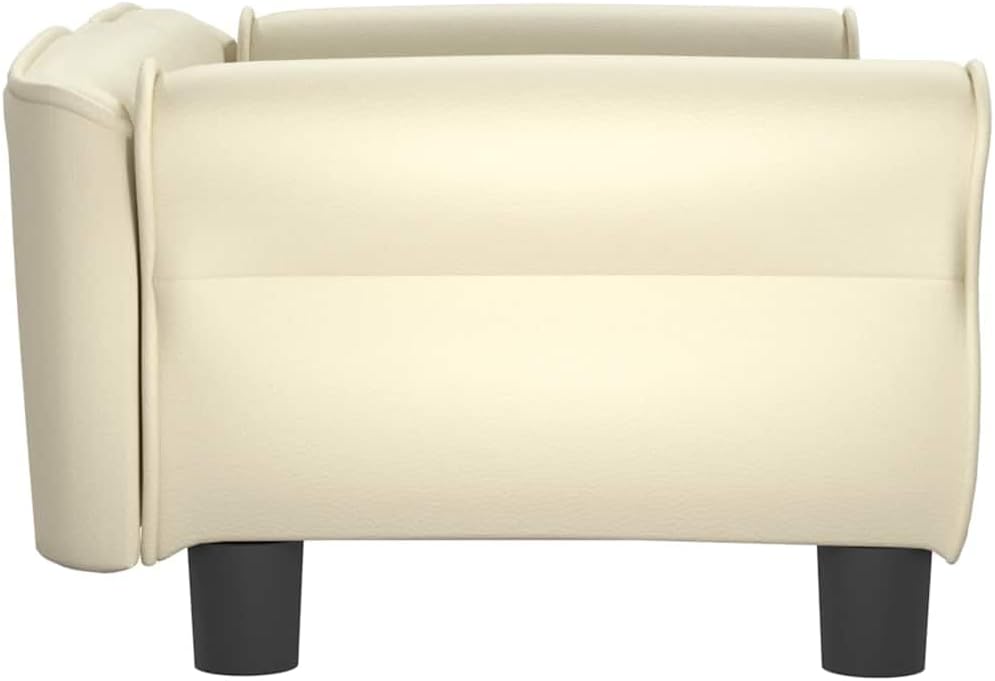 vidaXL Hundebett Creme 70x45x30 cm Kunstleder 70 x 45 x 30 cm Creme, 70 x 45 x 30 cm Creme