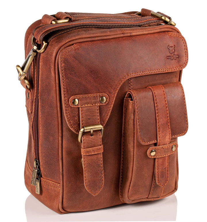 MATADOR Schultertasche Echt Leder Herren Hochwertige Arbeittasche Umhängetasche Ledertasche Tabletta