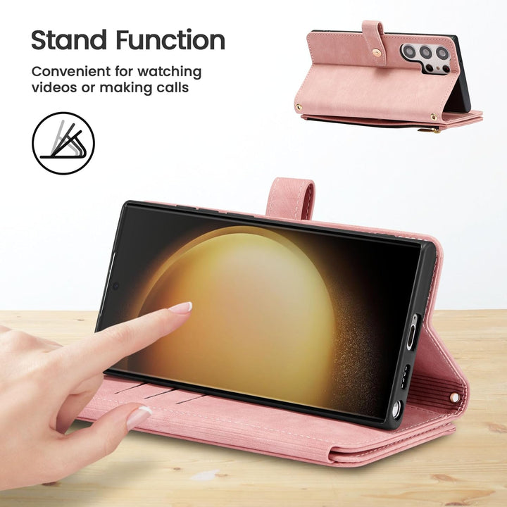 ZCDAYE Hülle für Samsung Galaxy S22 Ultra mit Band Handykette, Leder Samsung S22 Ultra Handyhülle Ha