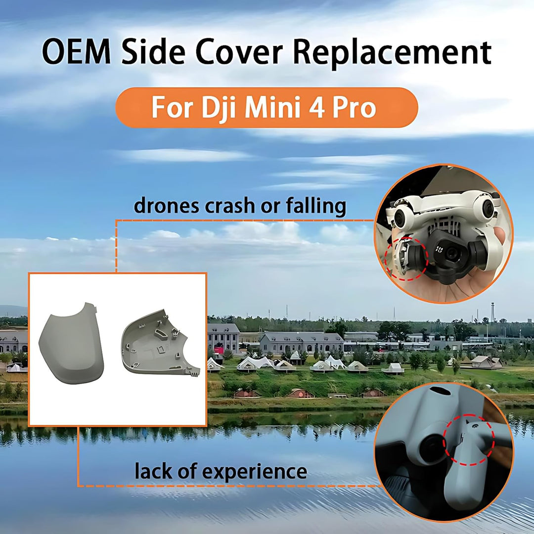 Mini 4 Pro Seitenabdeckung Ersatz-Gimbal Linke rechte Seitenkappen Schutzabdeckung Rumpf Ersatzteile