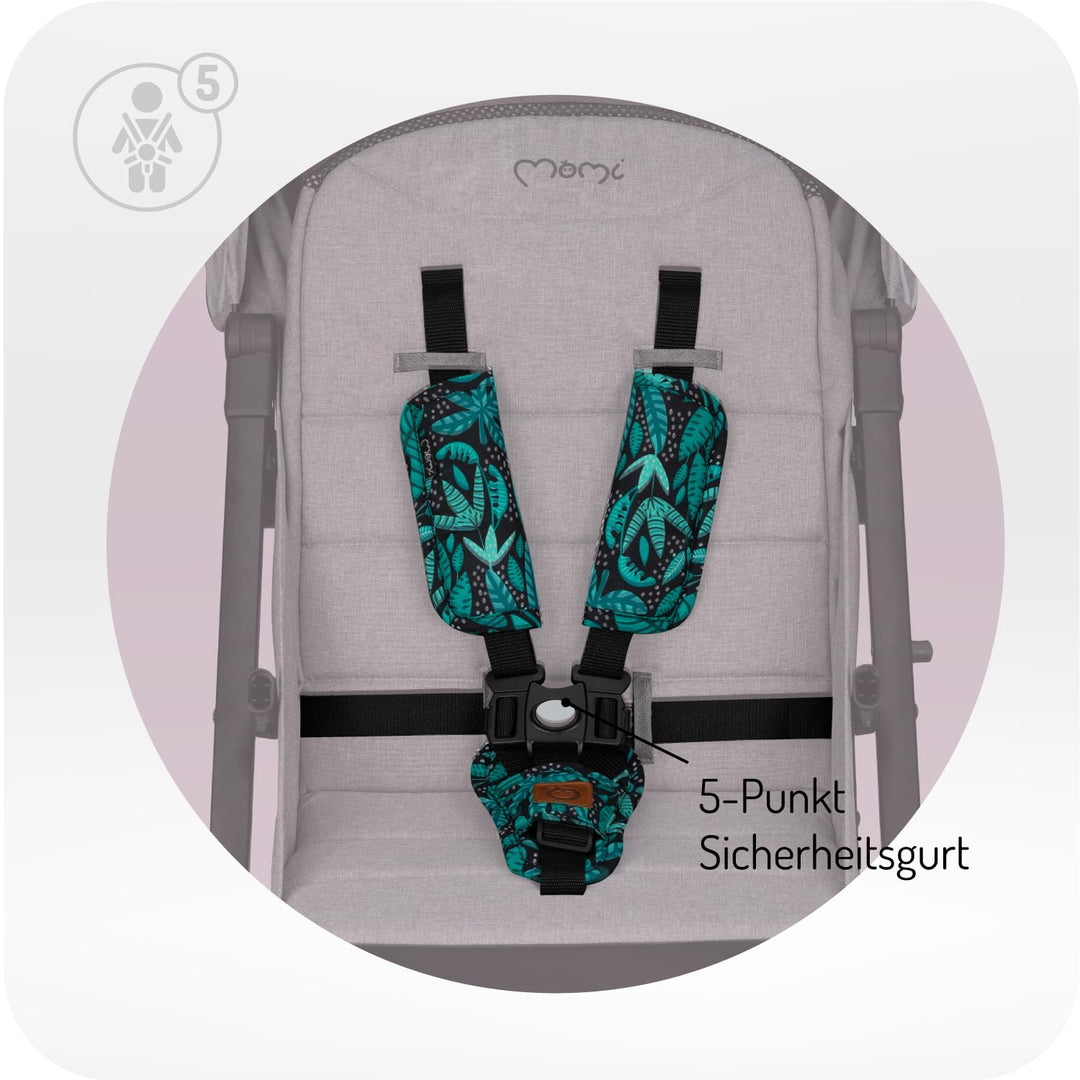 MoMi ESTELLE DAKAR Kinderwagen ab 6. Monat (bis 22 kg), klappbarer Buggy mit 5-Punkt-Sicherheitsgurt