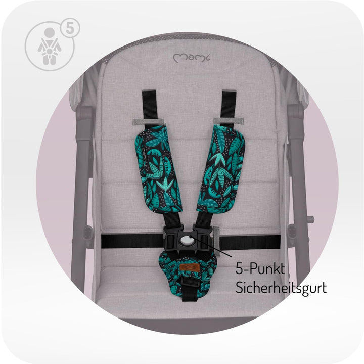 MoMi ESTELLE DAKAR Kinderwagen ab 6. Monat (bis 22 kg), klappbarer Buggy mit 5-Punkt-Sicherheitsgurt