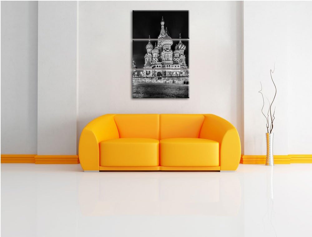 Pixxprint Basilius Kathedrale in Moskau als Leinwandbild/Grösse: 3 Teilig (120x80) cm/Wandbild/Kunst