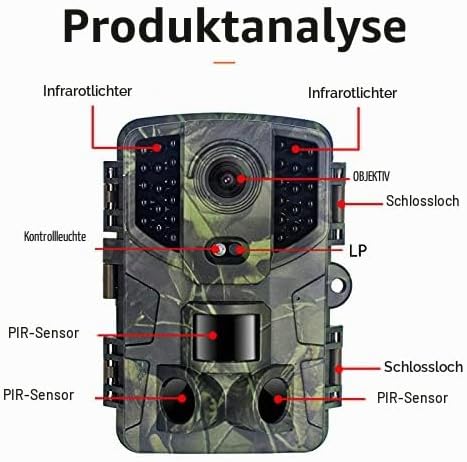 icefox Wildkamera 20MP 1080P Full HD Wildkamera mit Bewegungsmelder Nachtsicht IP66 Wasserdichter fü