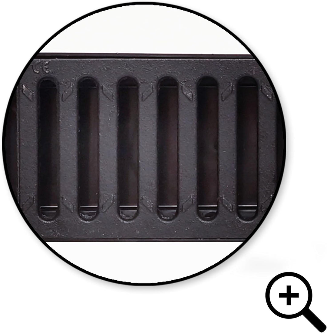4m Entwässerungsrinne Belastungsklasse C250, 98mm Gussrost komplett SET