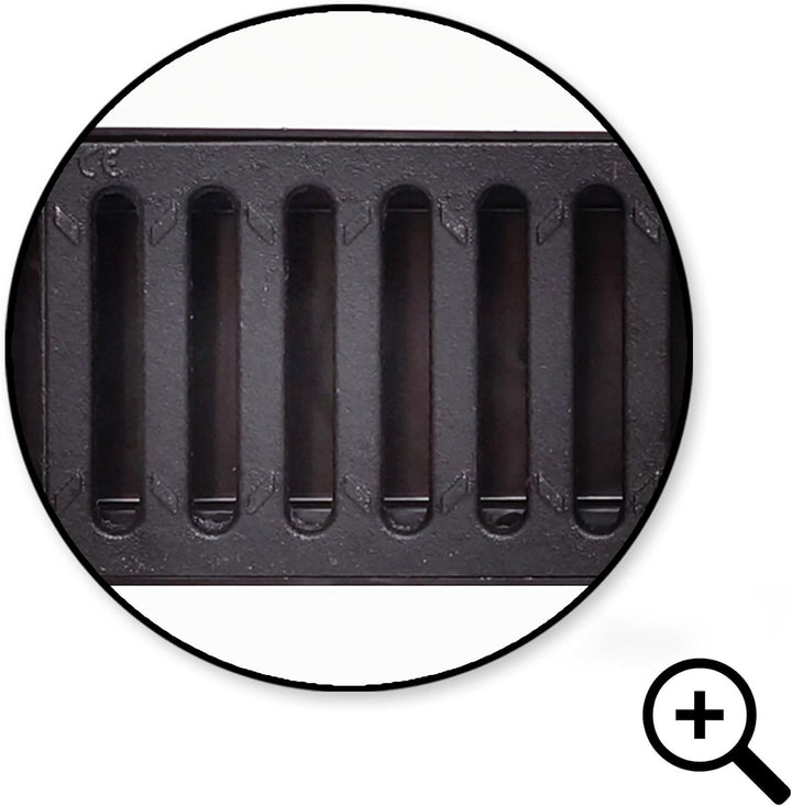 4m Entwässerungsrinne Belastungsklasse C250, 98mm Gussrost komplett SET