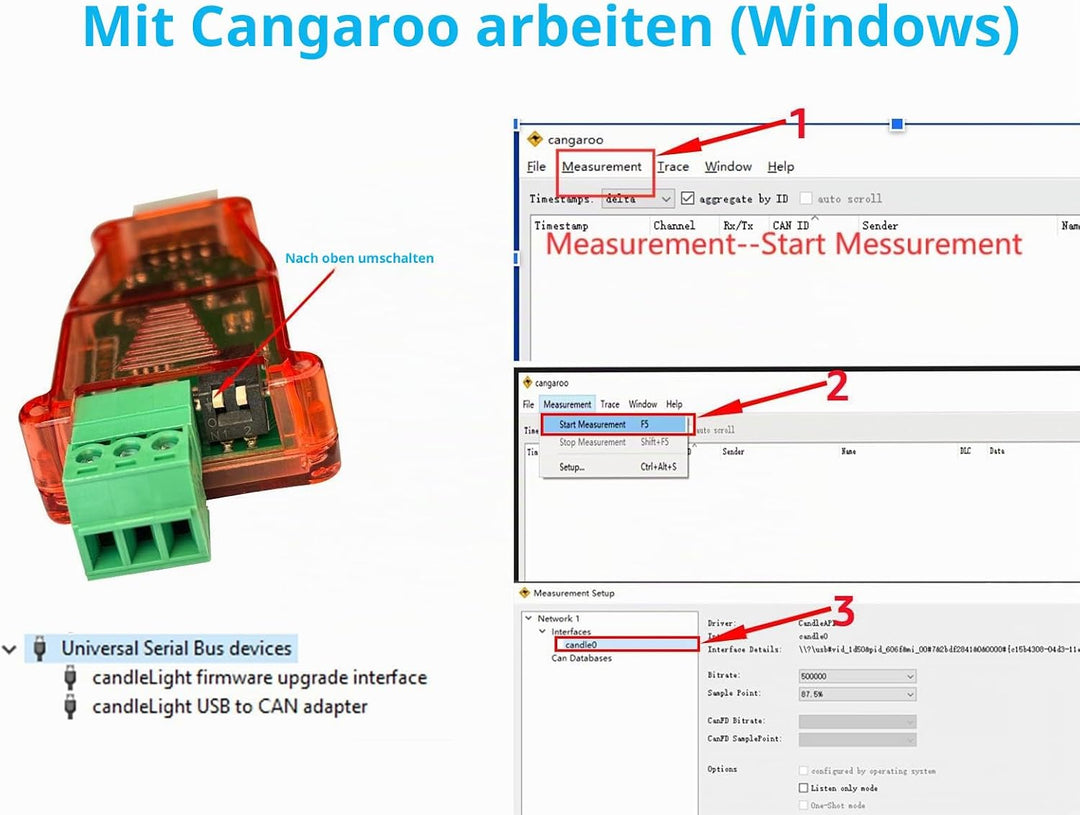 DSD TECH USB zu CAN Bus Adapter basierend auf Open Hardware Canable