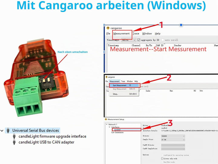 DSD TECH USB zu CAN Bus Adapter basierend auf Open Hardware Canable