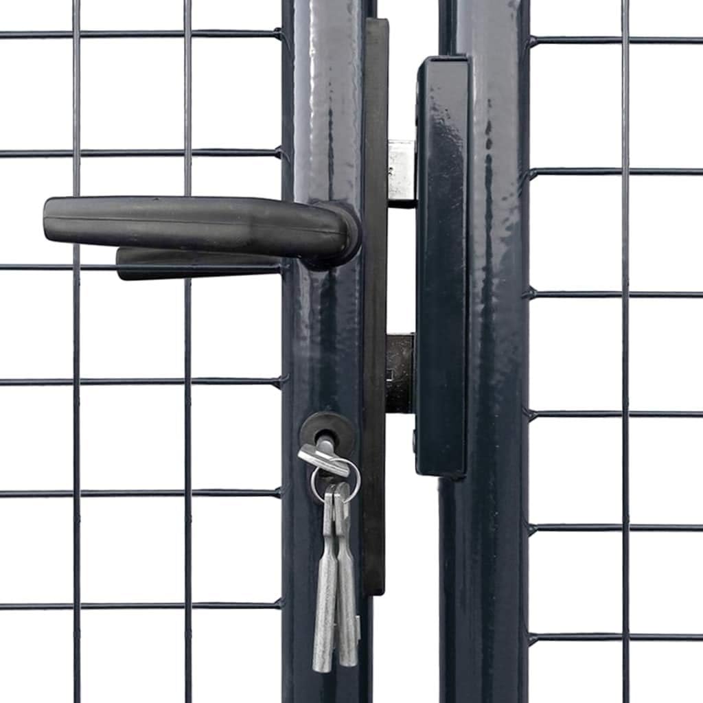 Tidyard Gartentor Gartentür Zauntor Zauntür mit 3 Schlüssel, aus Verzinkter Stahl, Grün, 289 x 175 c