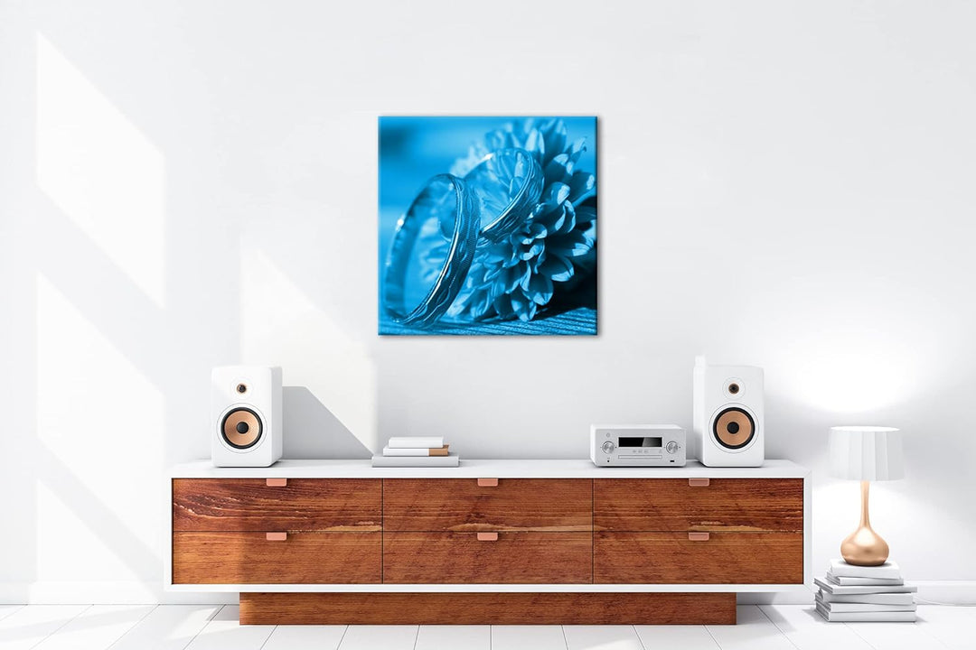 deyoli eleganter Verlobungsring mit Blume im Format: 60x60 Effekt: Zeichnung als Leinwandbild, Motiv