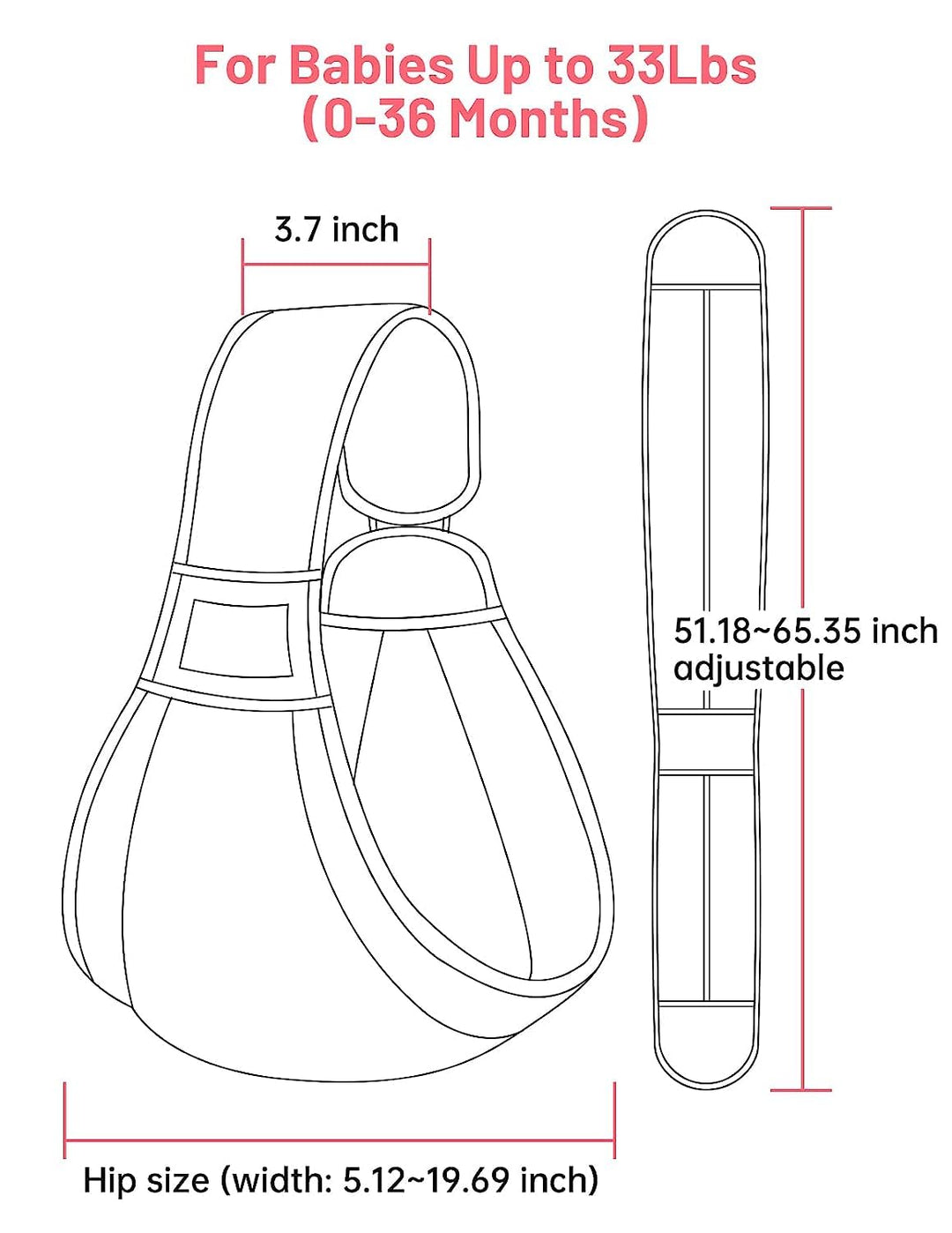 Tragetuch Baby, Mumgaroo Babytrage Neugeborene ab Geburt, On the Go Multifunktionale, für Babys von