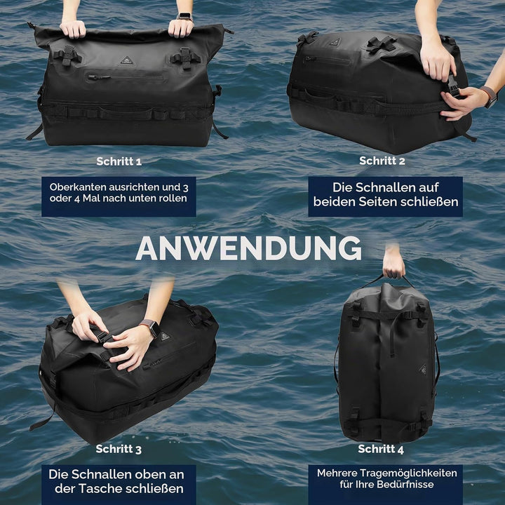 Haimont wasserdichter Rucksack, vielseitig wasserdicht Tasche, Dry Bag komfortabel, RollTop, Strand,