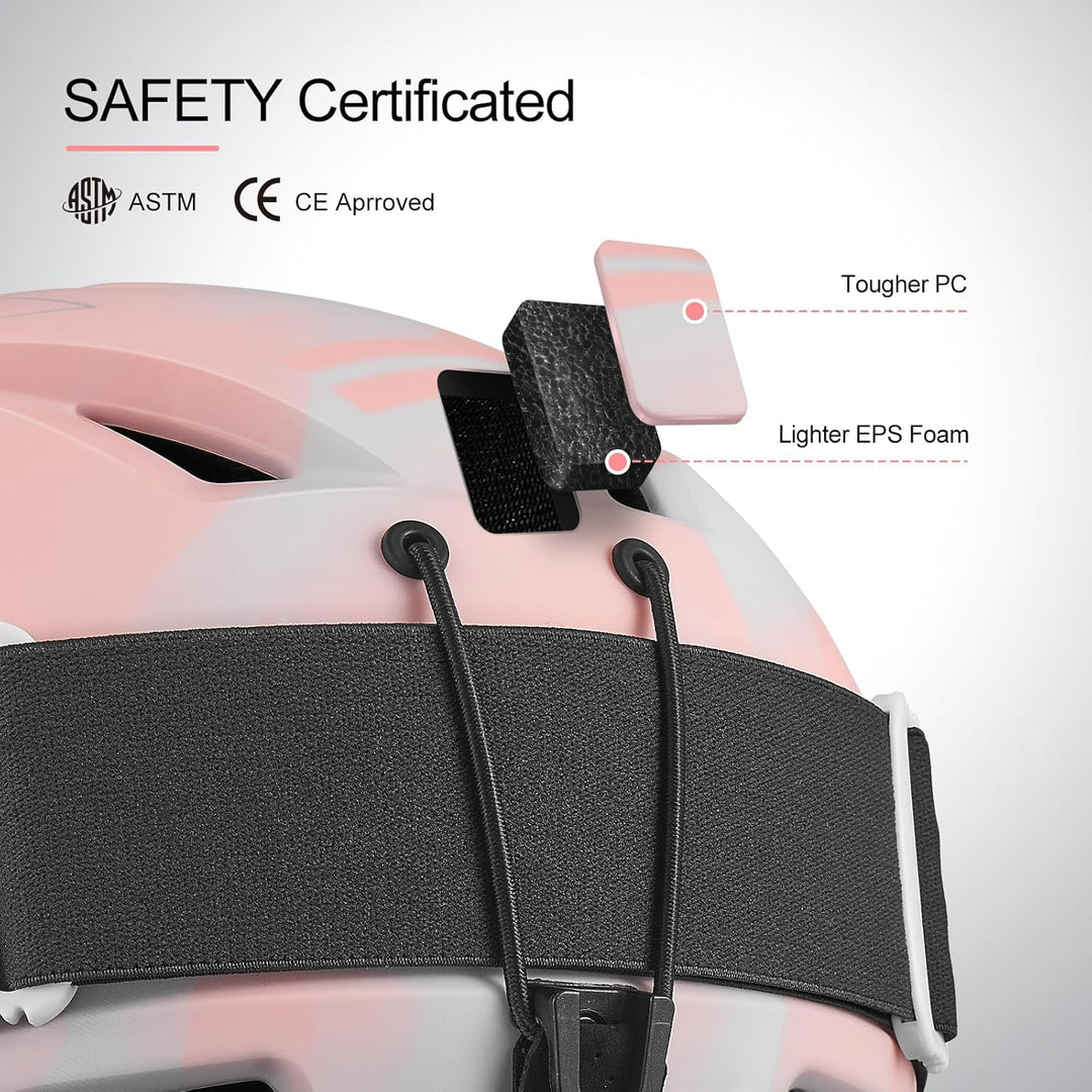 Odoland Skihelm mit Skibrille für Skifahren und Snowboard, Einstellbare Grössenverstellbar, mit Ohre