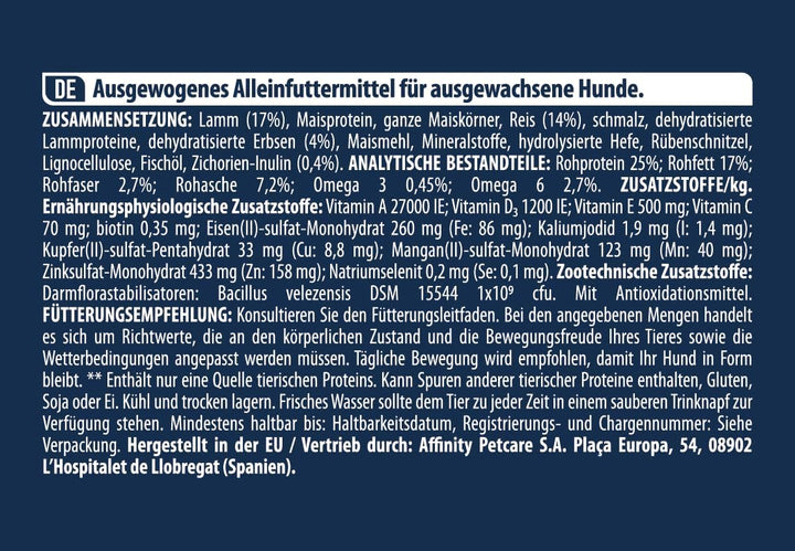 ADVANCE Lamm &amp; Reis Hundefutter, 12kg, 1er Pack (1 x 12 kg), 12 kg