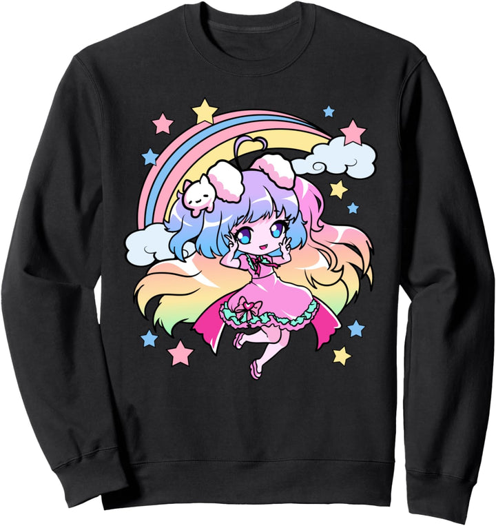 Cute Chibi Kawaii Anime Girls Rainbow Chan Sweatshirt