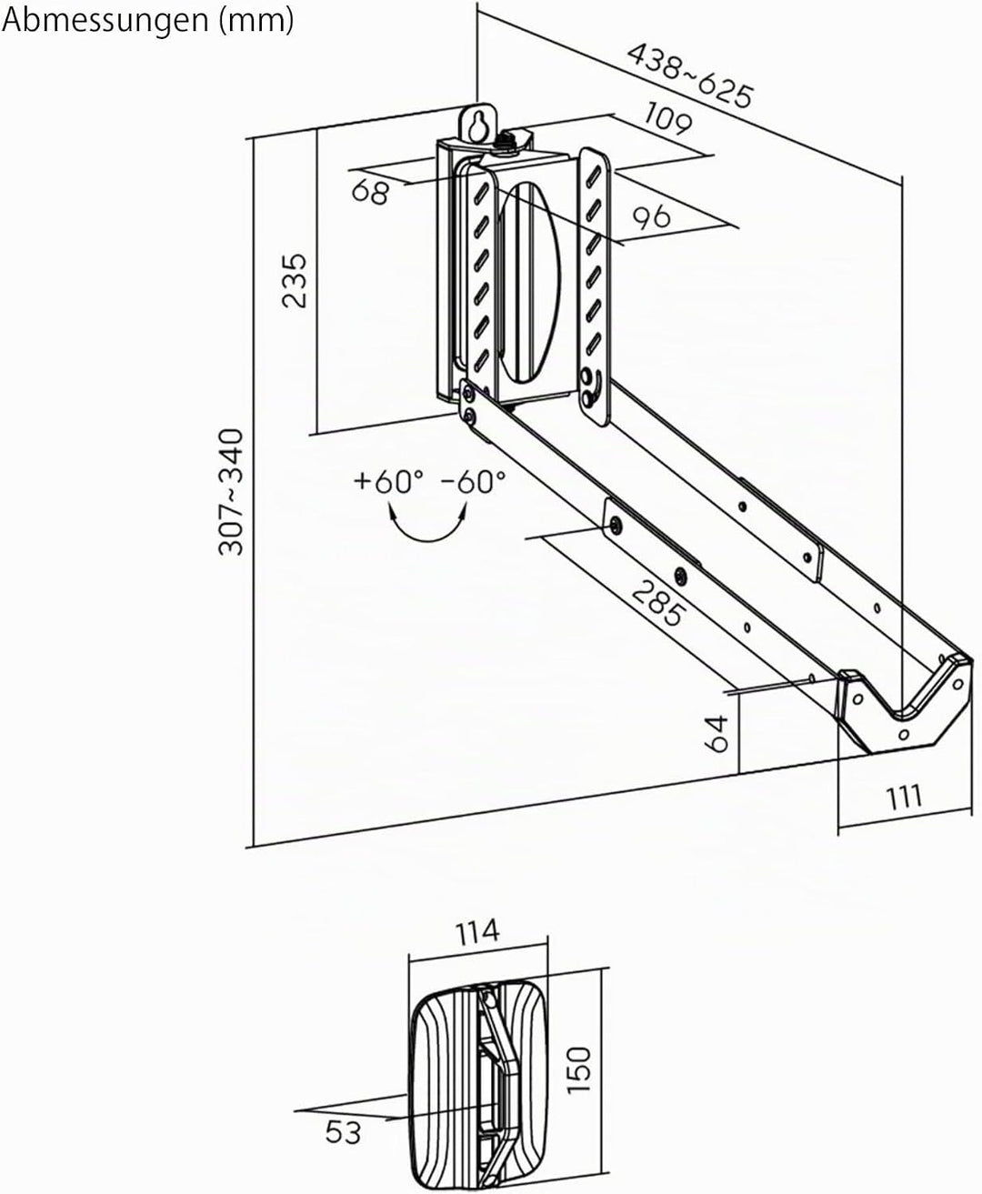 Mimoke Verstellbare Platzsparende Fahrrad Wandhalterung Einfaches Anheben Design mit Klappbarem Arm