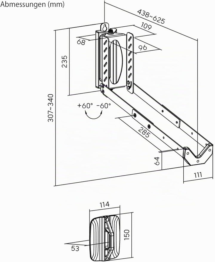 Mimoke Verstellbare Platzsparende Fahrrad Wandhalterung Einfaches Anheben Design mit Klappbarem Arm