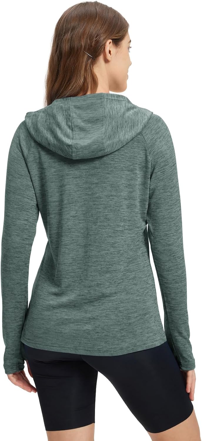 Damen Sport Shirt Langarm Laufshirt UPF 50+ UV Schutz Schnelltrocknend Pullover Sweatshirts Fitness