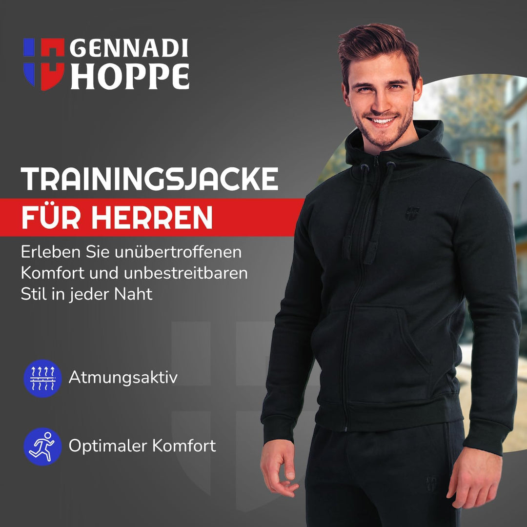 Gennadi Hoppe Sweatjacke Herren Kapuzenjacke Herren Hoody Herren mit Kapuze - Weiches Material, Geri