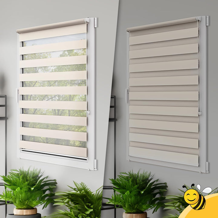 Doppelrollo ohne Bohren, 80x150 cm Stoffgrösse, Duo Rollo Klemmfix, Easyfix, lichtdurchlässig und ve